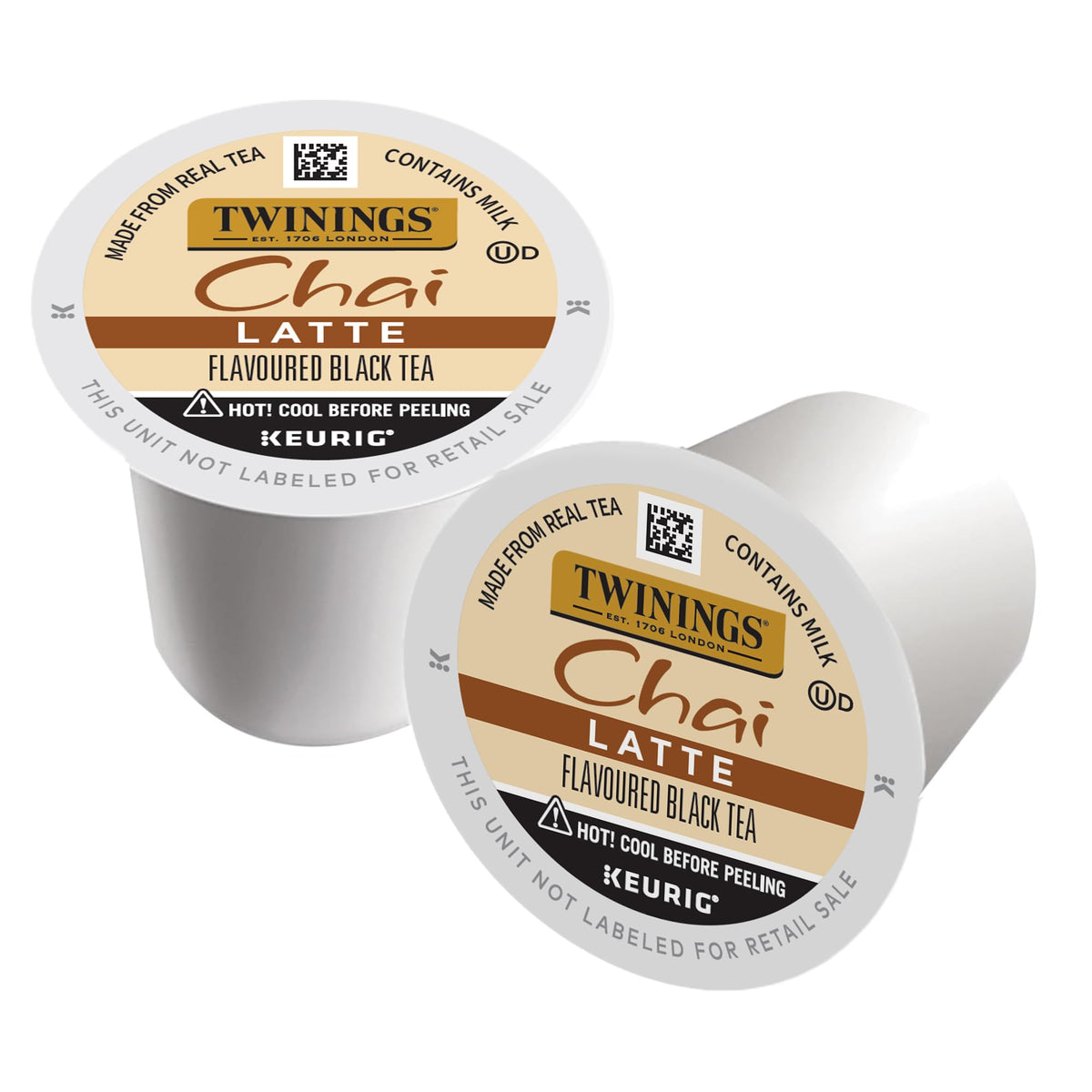 Close-up of warm chai spices with Twinings branding.