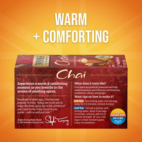 Twinings chai spice aroma image highlights cinnamon, cardamom, ginger for rich flavor.