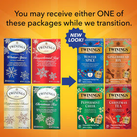Twinings Christmas Tea box with aromatic black tea blend.