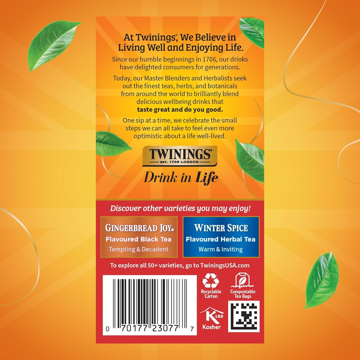 Twinings Christmas Tea brewed cup steaming invites warmth and seasonal calm.