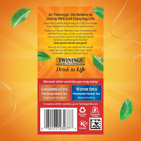 Twinings Christmas Tea brewed cup steaming invites warmth and seasonal calm.