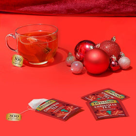Twinings Christmas Tea individually wrapped bags preserve freshness and convenience.