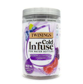 Twinings Cold Infuse blueberry tea bags for a refreshing berry drink.