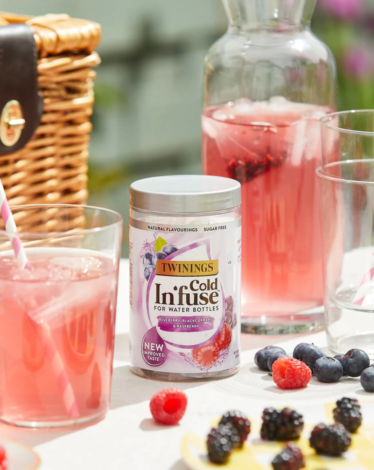 Twinings Cold Infuse raspberry tea bags offer a fruity iced beverage option.