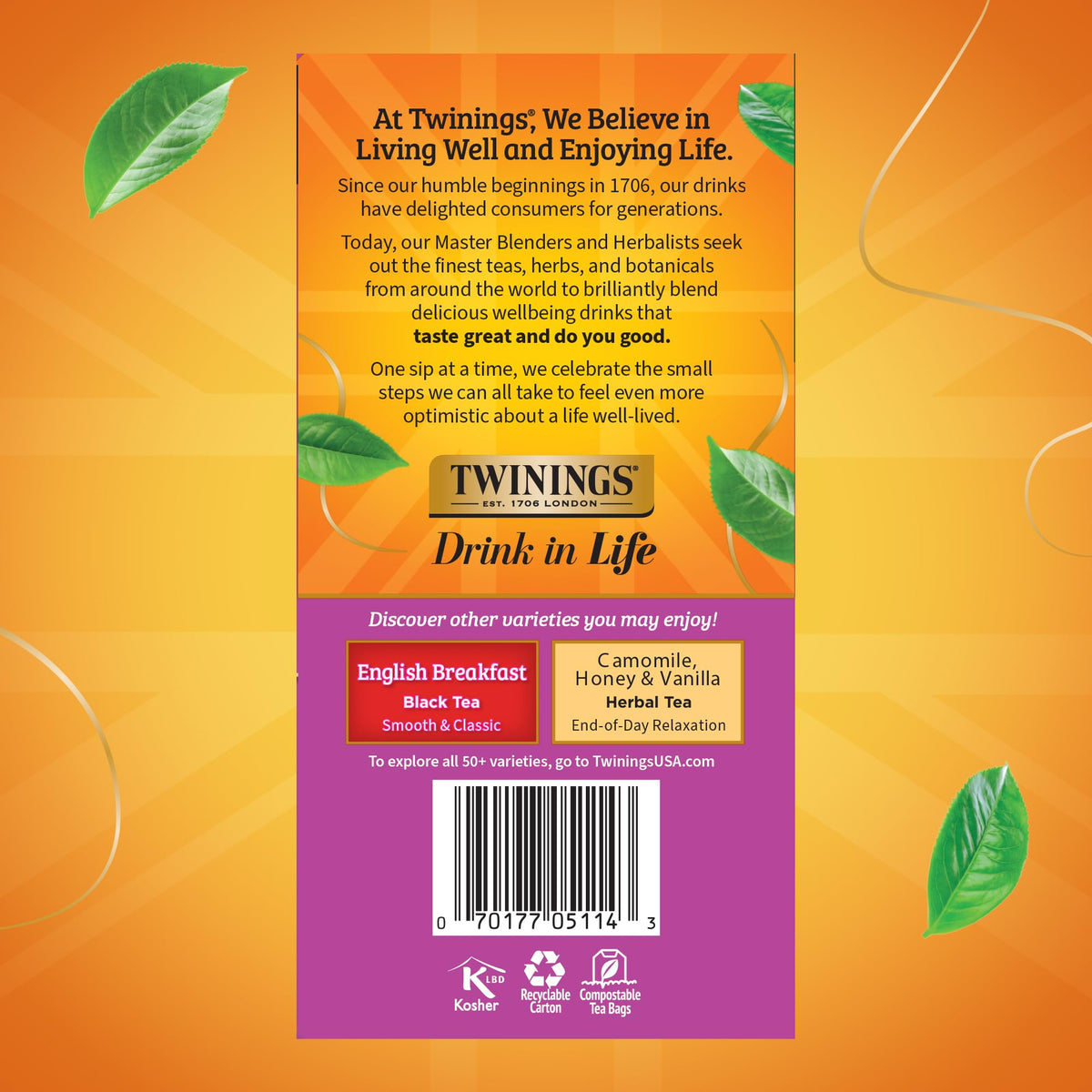 Twinings Darjeeling cup: light-bodied, fragrant cup with a gentle, champagne-like character.