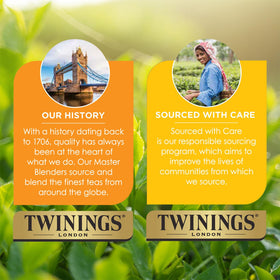 Twinings Darjeeling tea Himalayan origin signifies high-altitude quality.