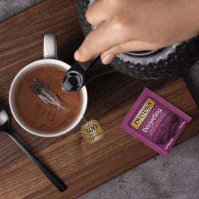 Twinings Darjeeling tea iced glass presents a refreshing, lighter option.