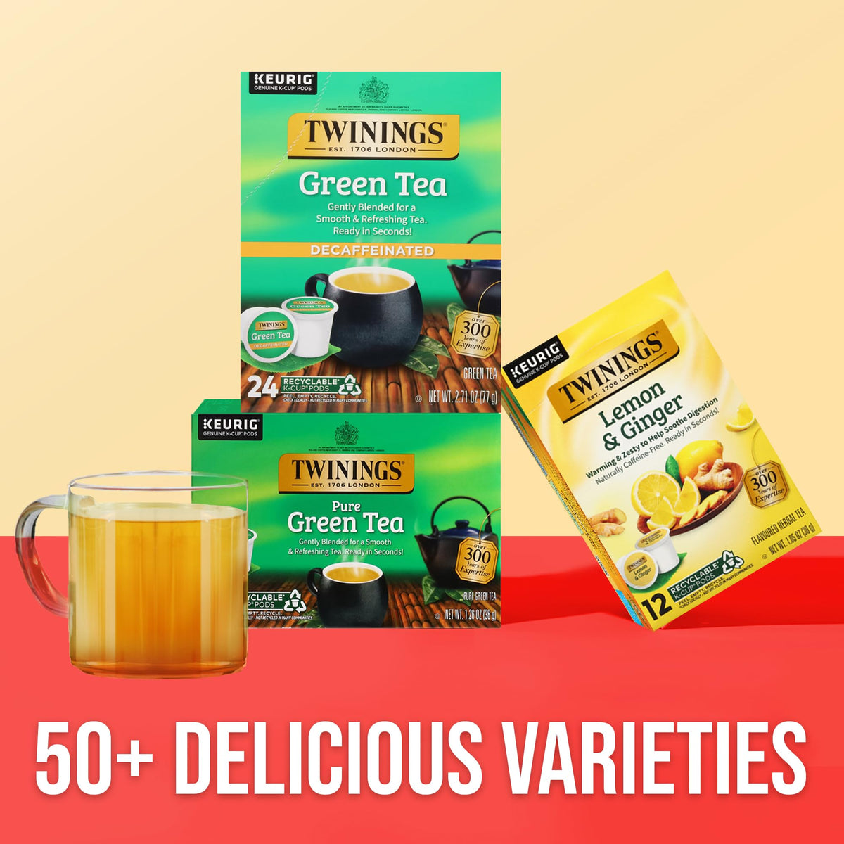 Twinings hot brew in mug illustrates a cozy, smooth sip.