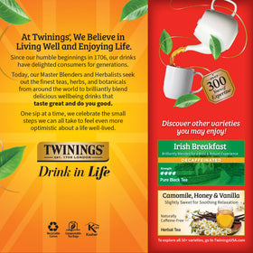 Travel mug with Twinings decaf tea for on-the-go
