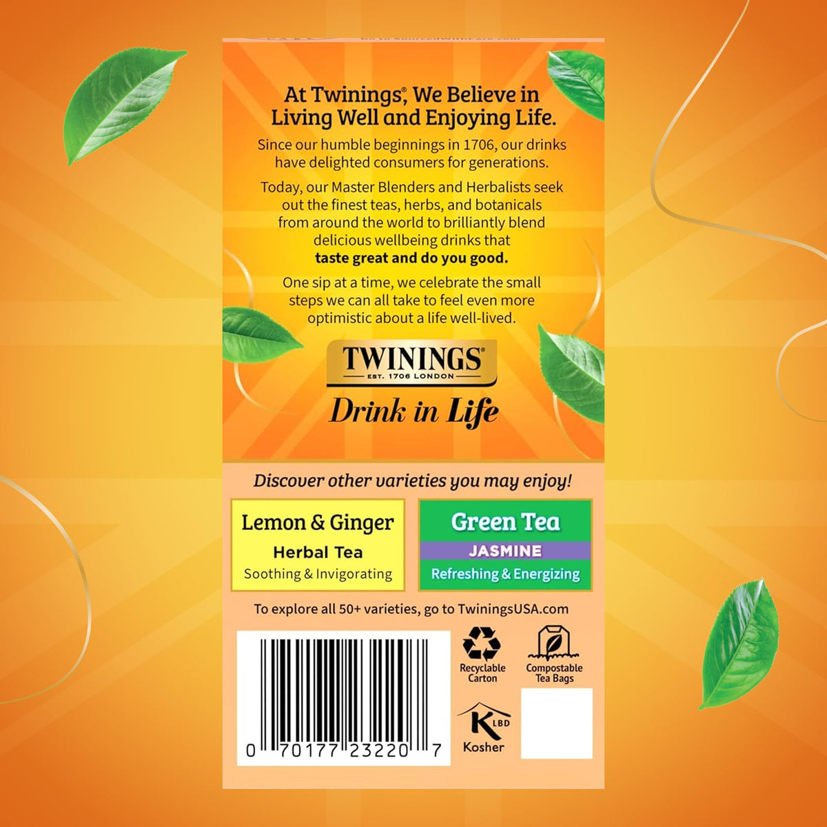 Twinings brand ethos, highlighting responsible sourcing and community impact.