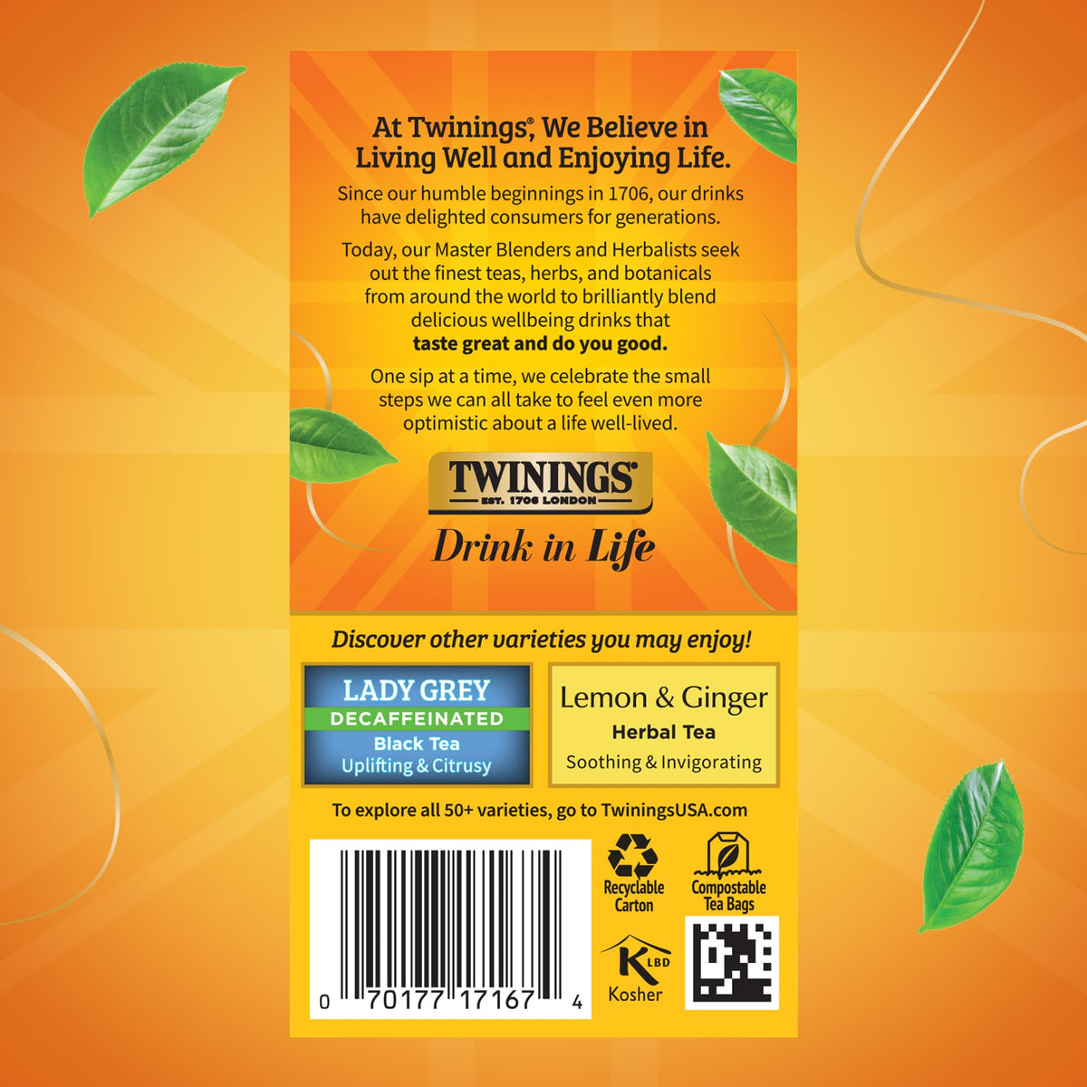 Aromas of bergamot and citrus from Twinings Earl Grey Decaf