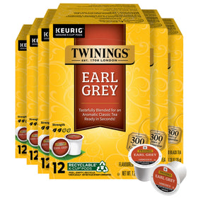 Twinings Earl Grey K-Cup pods in a 72-pack box for Keurig, convenient daily tea.