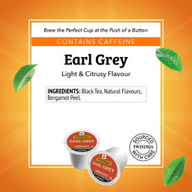 Twinings Earl Grey K-Cup pods in pack for easy brewing