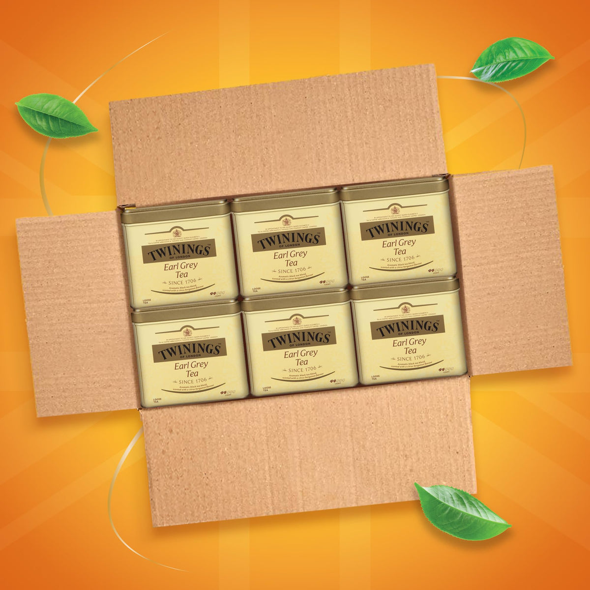 Twinings Earl Grey loose tea bergamot close-up highlighting citrus aroma