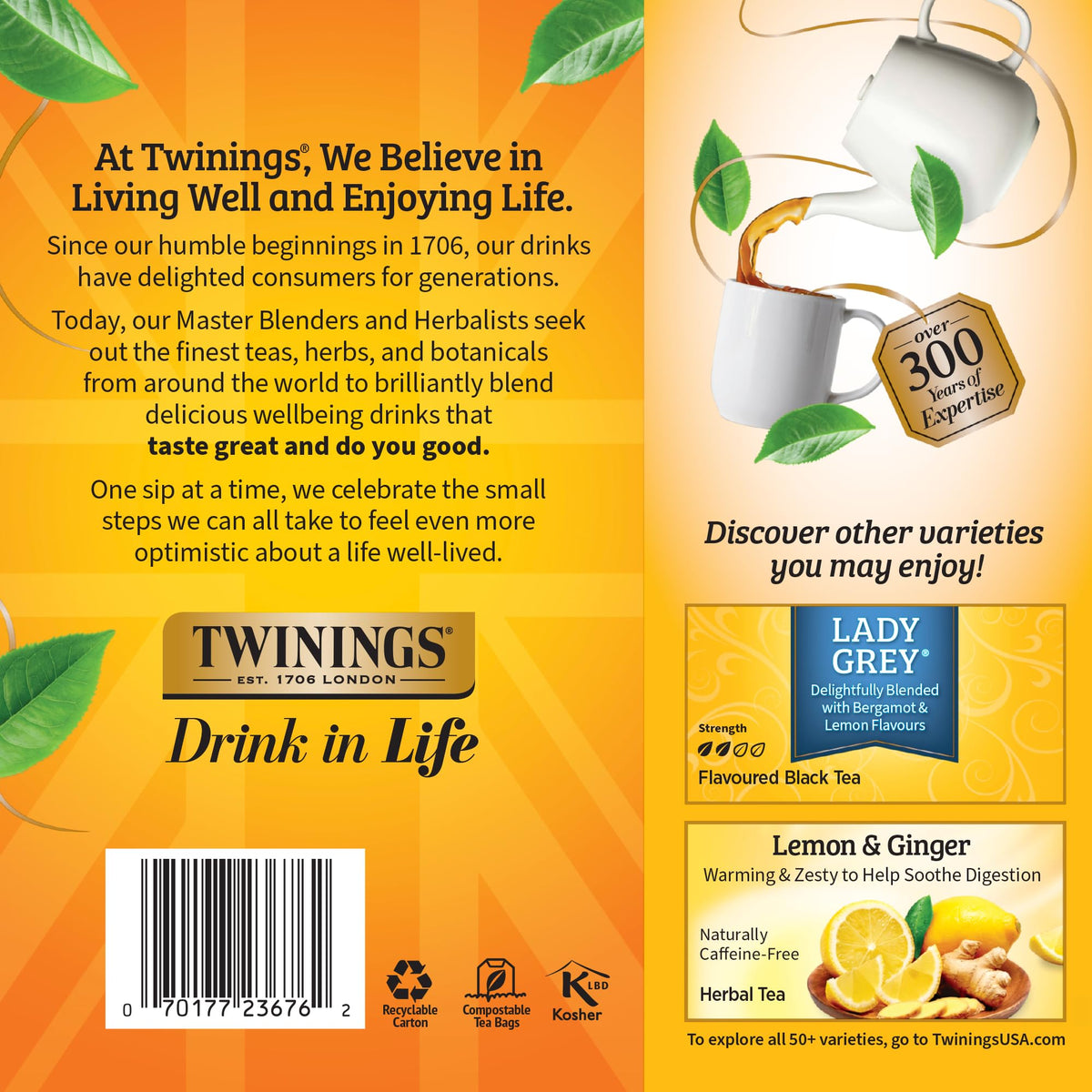 Twinings Earl Grey 100-count box, ideal for daily ritual