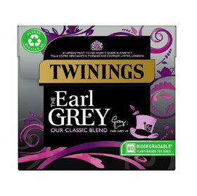 Twinings Earl Grey tea bags 80-pack packaging highlights the classic bergamot blend