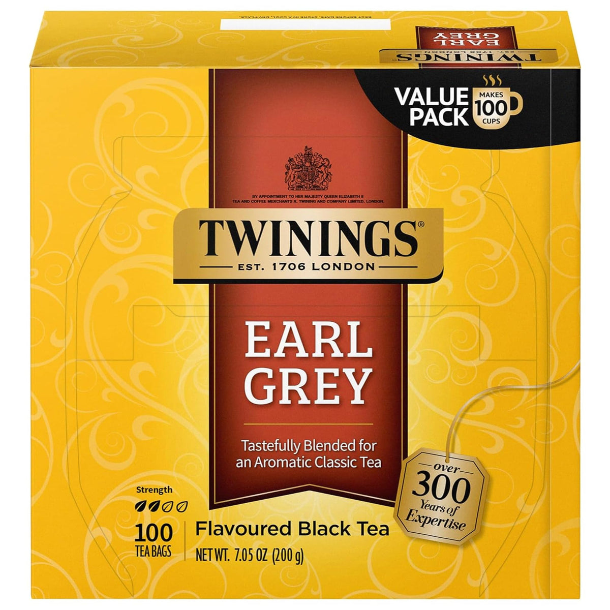 Twinings Earl Grey tea bags in packaging, ready for a fresh brew