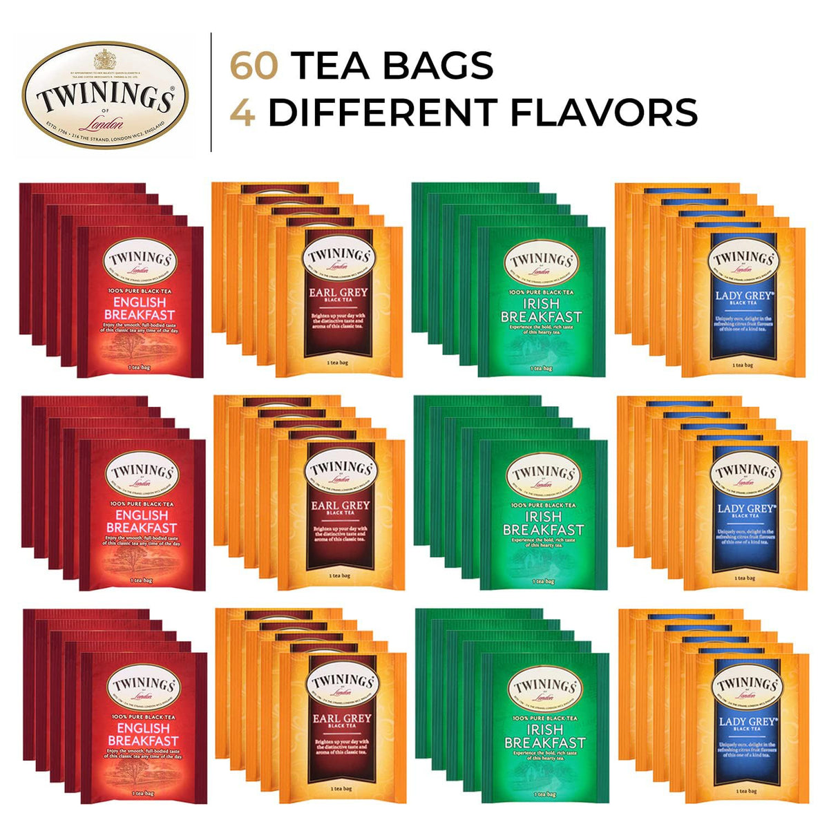 Twinings Earl Grey tea bags with citrus bergamot aroma.
