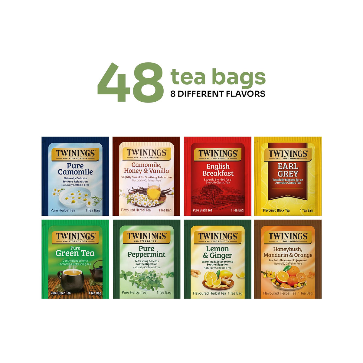 Twinings Earl Grey tea bags with citrusy bergamot aroma for refined afternoons.
