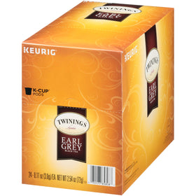 Pouring Twinings Earl Grey K-Cups into a mug