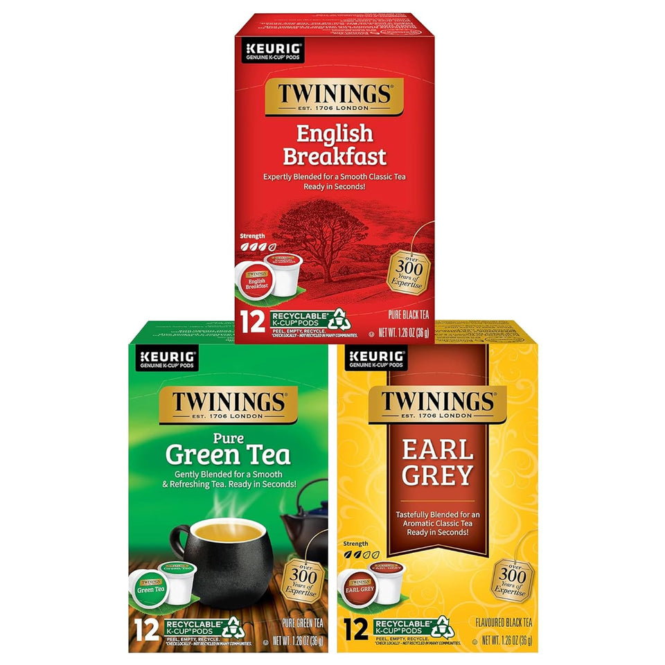 Twinings English Breakfast K-Cup pod for Keurig, bold morning aroma and quick wake-up