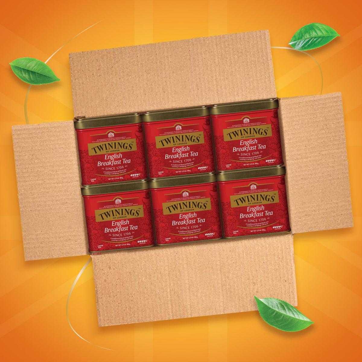 Twinings English Breakfast loose tea leaves for a full bodied morning cup