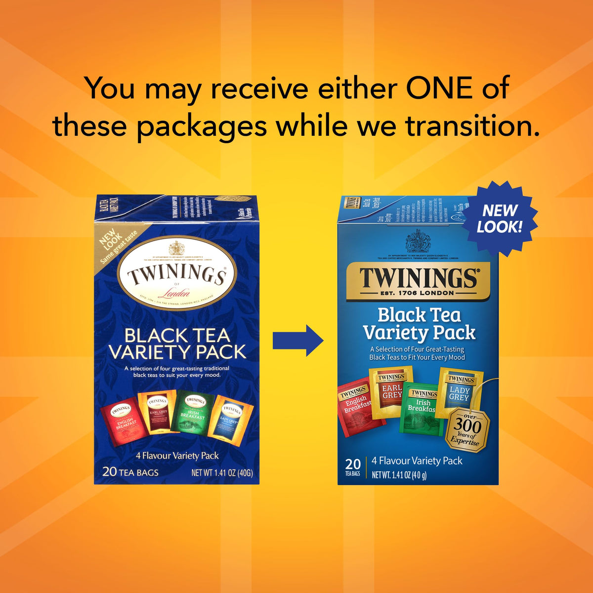 Twinings English Breakfast tea bag ready for a brisk, well-balanced cup