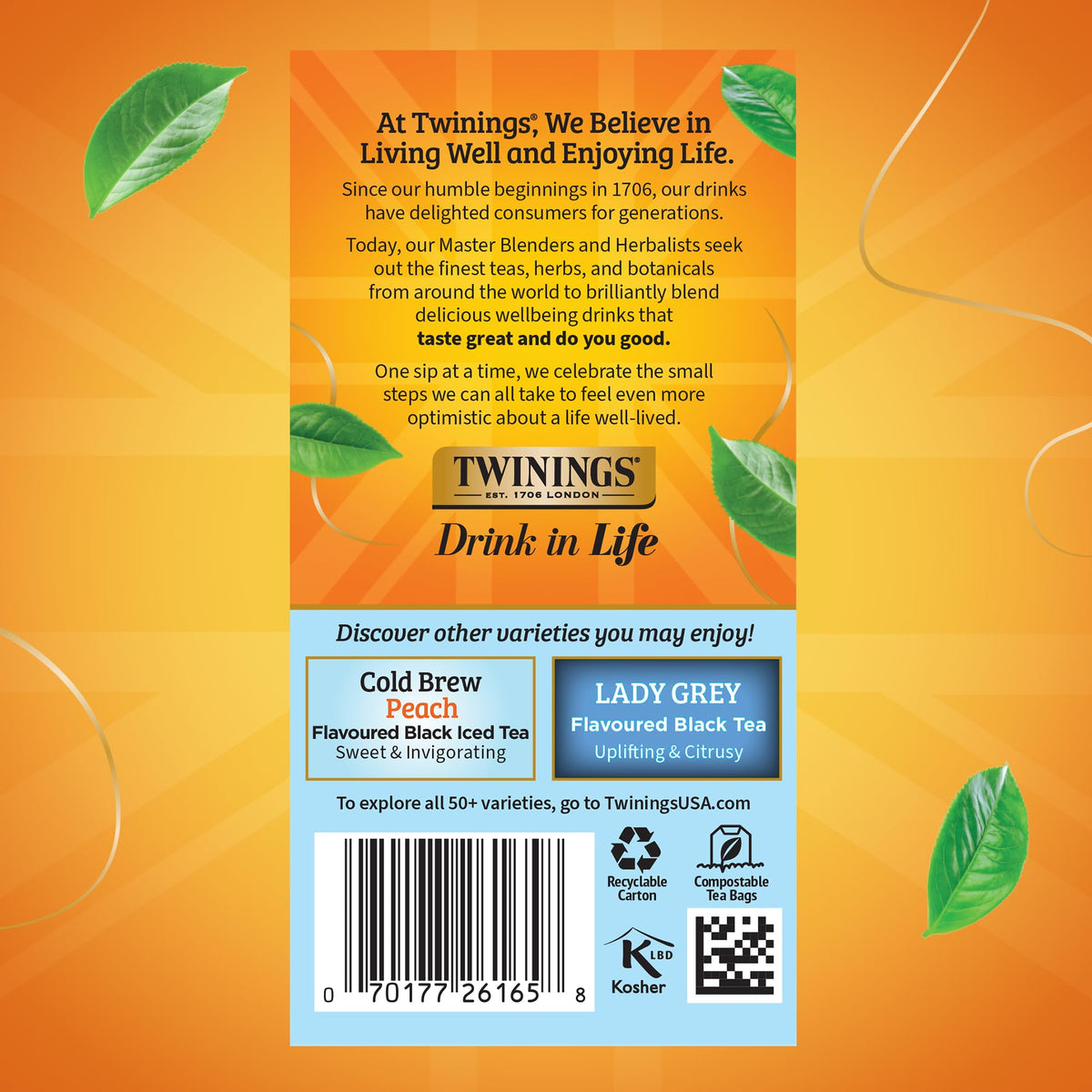 Twinings English Classic Cold Brew tea bags packaging closeup highlighting freshness