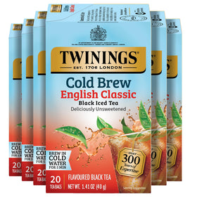 Twinings English Classic Cold Brew tea bags six-box pack for quick iced tea
