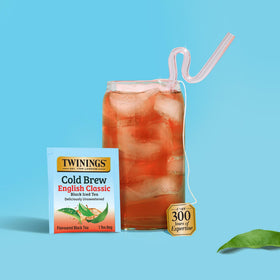 Twinings English Classic Cold Brew tea bags steep in minutes for a bold caffeinated brew