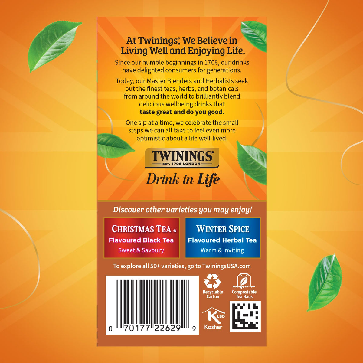 Twinings Gingerbread Joy festive packaging conveys a gift-ready holiday tin
