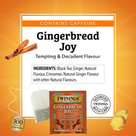 Twinings Gingerbread Joy individually wrapped tea bags stay fresh on the go
