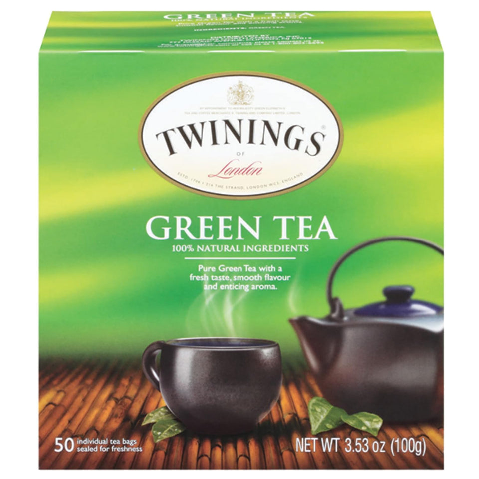 Twinings Green Tea Bags pack shot highlighting freshness for daily ritual