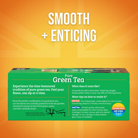 Twinings green tea cup showing bright color and inviting aroma.