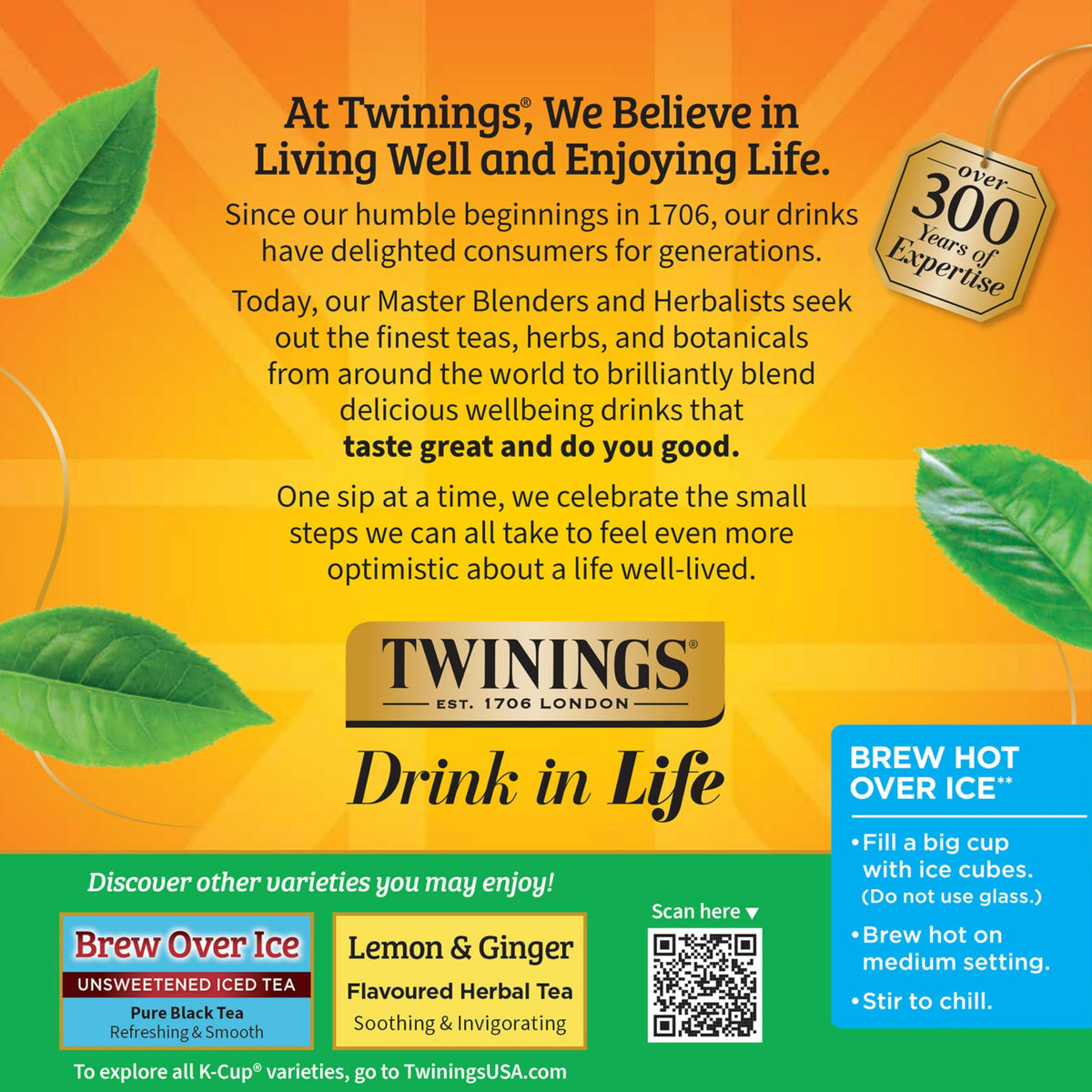 Twinings green tea iced brew ready to serve