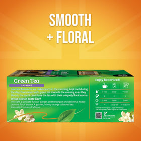 Twinings Green Tea Jasmine jasmine blooms releasing fragrant aroma for a relaxing moment