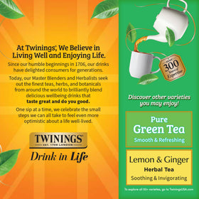 Twinings Jasmine tea bags on the go stay fresh and flavorful