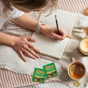Twinings Green Tea with Lemon hot cup for a quick refreshing sip.