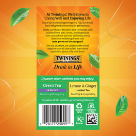 Twinings Green Tea with Lemon lemon pieces add zest to every cup.