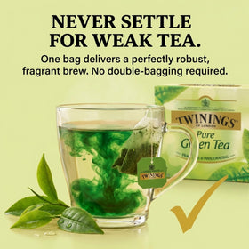 Premium Twinings green tea packaging sleeve with branding