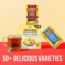Twinings heritage and responsible sourcing visible in packaging imagery