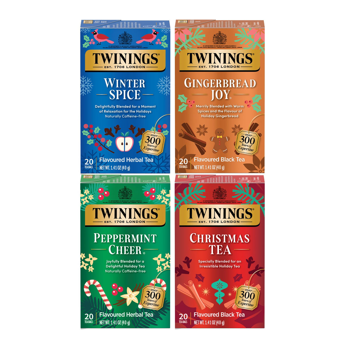 Twinings Holiday Variety Pack box for festive tea moments.