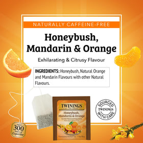 Steeping Twinings herbal tea releases citrus aroma and natural sweetness.