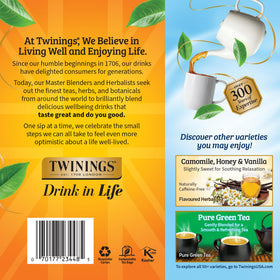 Hot or iced camomile tea served from Twinings for a refreshing break