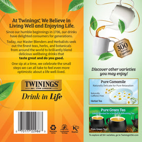 Twinings peppermint tea served hot or iced for versatile refreshment.