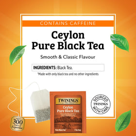 Tall glass of iced Twinings Ceylon Black Tea served for a refreshing cold option.