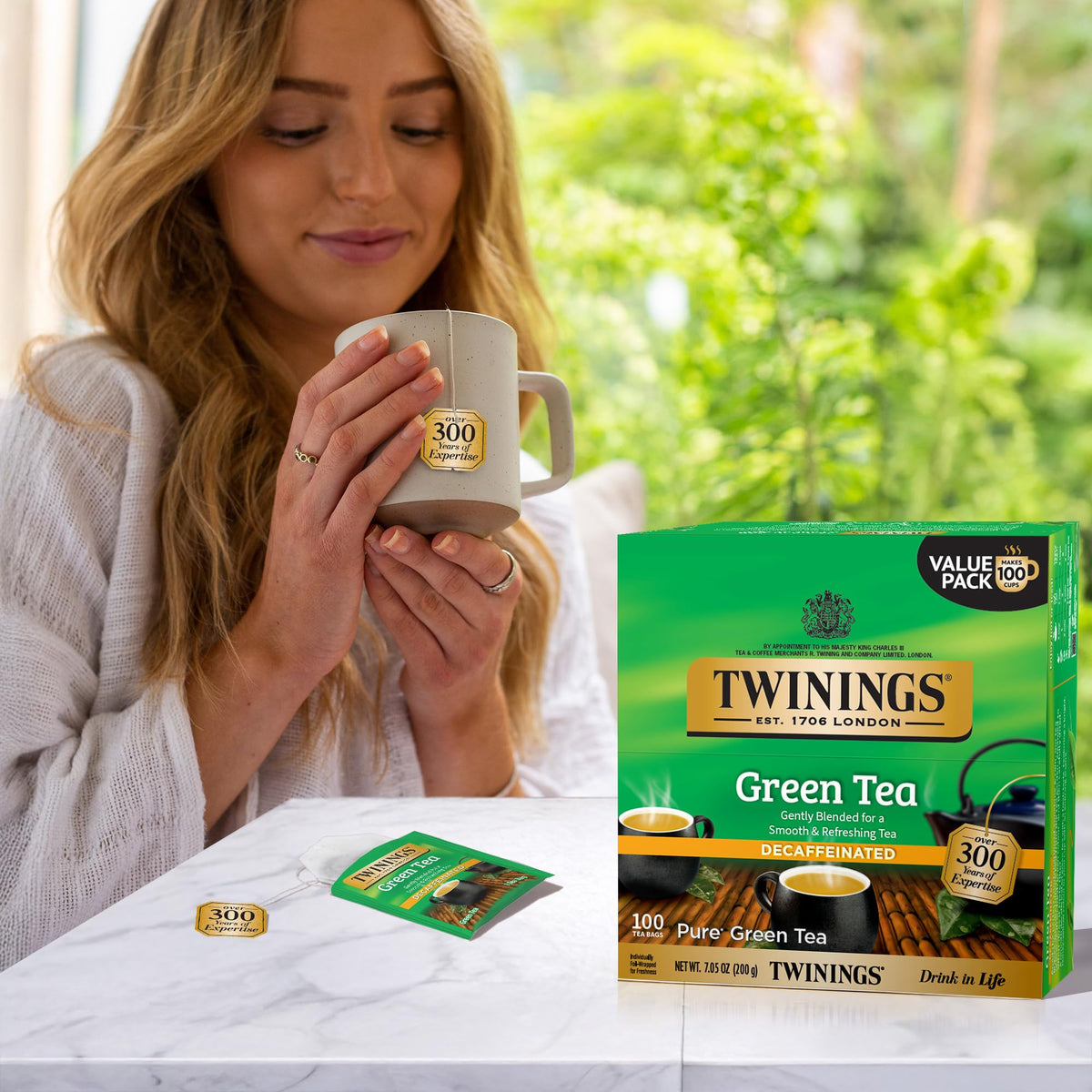 Individually sealed Twinings tea bags stay fresh on the go