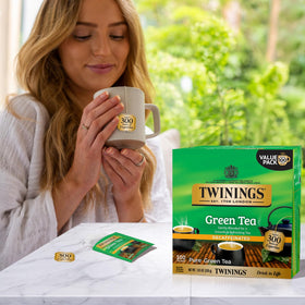 Individually sealed Twinings tea bags stay fresh on the go