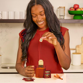 Individually wrapped Twinings tea bags preserve freshness and convenience
