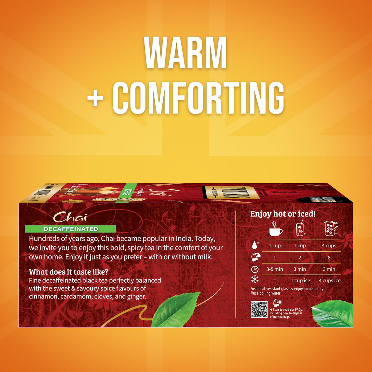 Individually wrapped Twinings tea bags keep freshness for on-the-go tea lovers.
